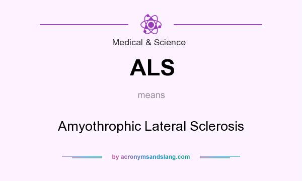 What does ALS mean? It stands for Amyothrophic Lateral Sclerosis