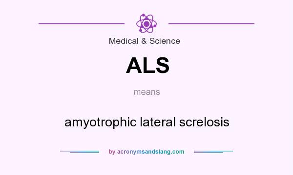 What does ALS mean? It stands for amyotrophic lateral screlosis