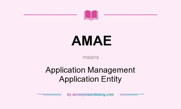 What does AMAE mean? It stands for Application Management Application Entity
