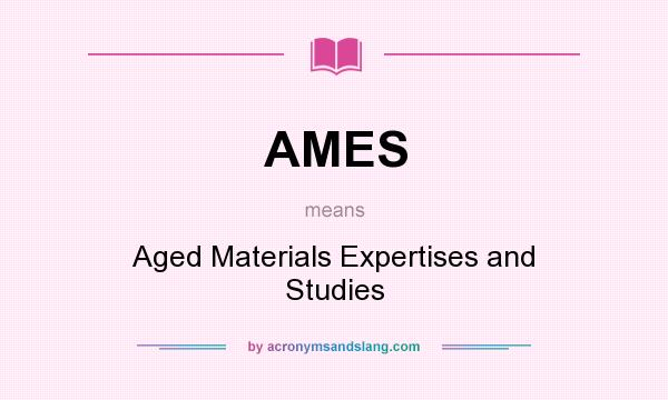 What does AMES mean? It stands for Aged Materials Expertises and Studies