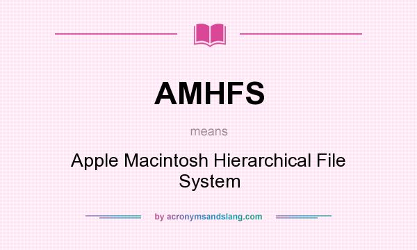 What does AMHFS mean? It stands for Apple Macintosh Hierarchical File System