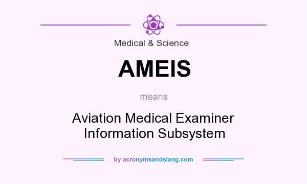 What does AMEIS mean? It stands for Aviation Medical Examiner Information Subsystem