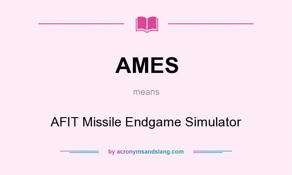 What does AMES mean? It stands for AFIT Missile Endgame Simulator