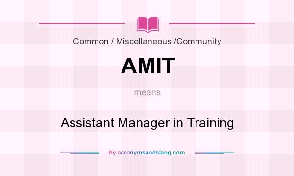 What does AMIT mean? It stands for Assistant Manager in Training