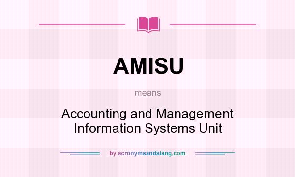 What does AMISU mean? It stands for Accounting and Management Information Systems Unit