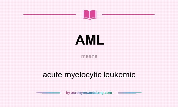 What does AML mean? It stands for acute myelocytic leukemic