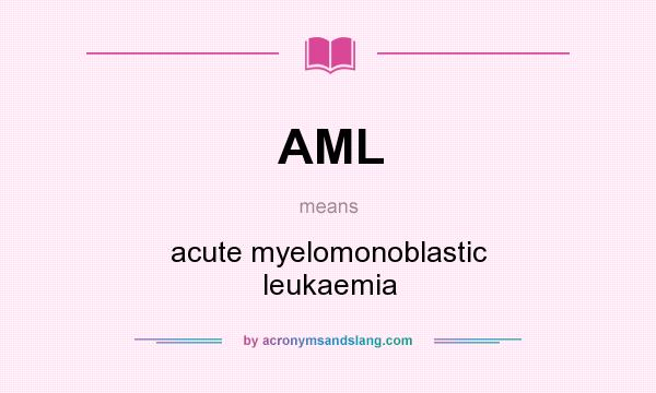 What does AML mean? It stands for acute myelomonoblastic leukaemia