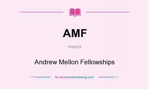 What does AMF mean? It stands for Andrew Mellon Fellowships