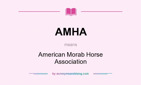 What does AMHA mean? It stands for American Morab Horse Association