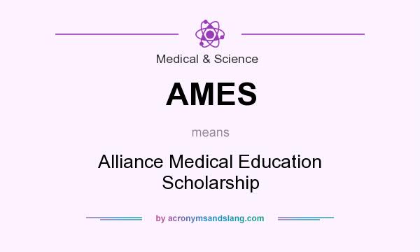 What does AMES mean? It stands for Alliance Medical Education Scholarship
