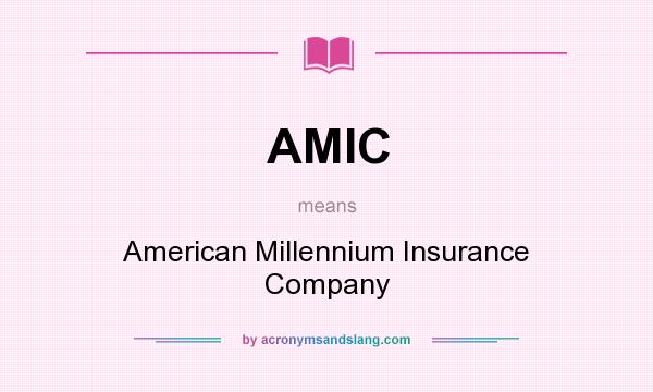 What does AMIC mean? It stands for American Millennium Insurance Company