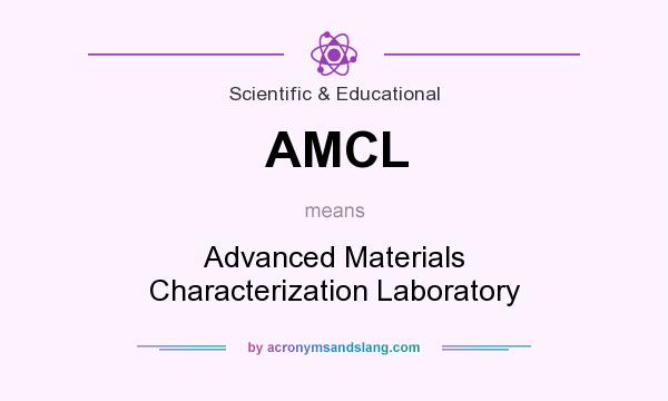 What does AMCL mean? It stands for Advanced Materials Characterization Laboratory