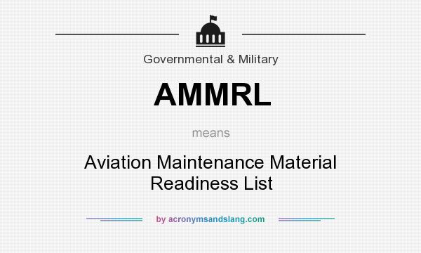 What does AMMRL mean? It stands for Aviation Maintenance Material Readiness List