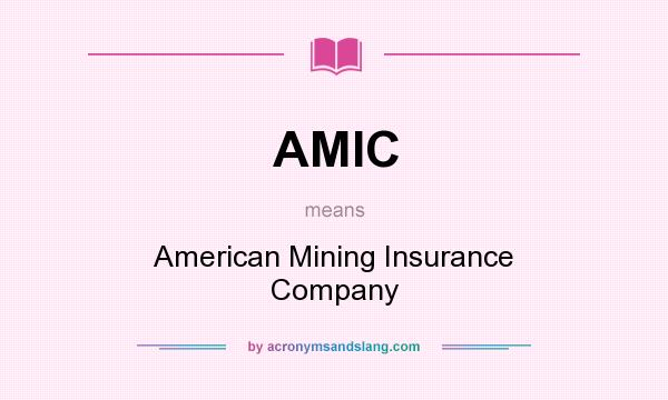 What does AMIC mean? It stands for American Mining Insurance Company