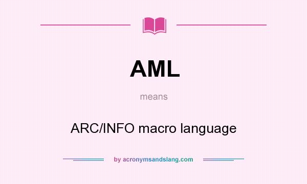 What does AML mean? It stands for ARC/INFO macro language