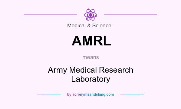 What does AMRL mean? It stands for Army Medical Research Laboratory