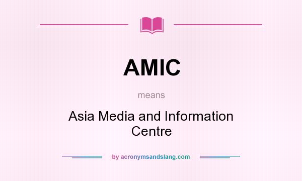 What does AMIC mean? It stands for Asia Media and Information Centre