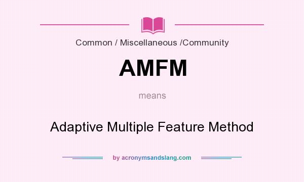 What does AMFM mean? It stands for Adaptive Multiple Feature Method
