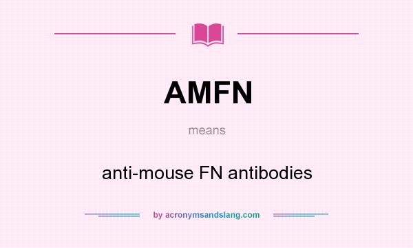 What does AMFN mean? It stands for anti-mouse FN antibodies