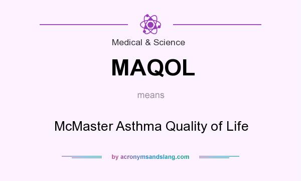 What does MAQOL mean? It stands for McMaster Asthma Quality of Life