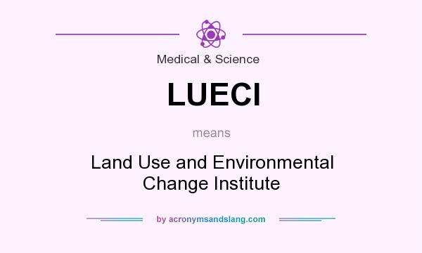 What does LUECI mean? It stands for Land Use and Environmental Change Institute