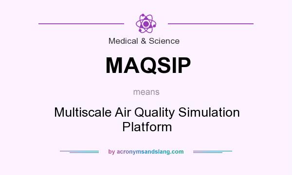 What does MAQSIP mean? It stands for Multiscale Air Quality Simulation Platform