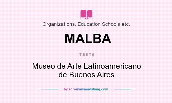 What does MALBA mean? It stands for Museo de Arte Latinoamericano de Buenos Aires