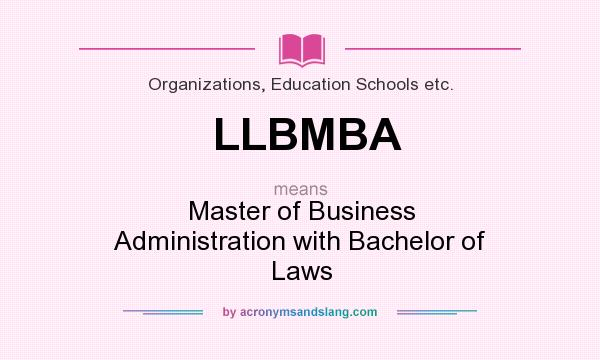 What does LLBMBA mean? It stands for Master of Business Administration with Bachelor of Laws