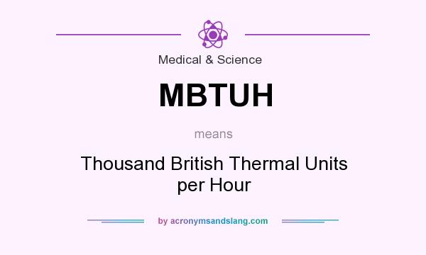 What does MBTUH mean? It stands for Thousand British Thermal Units per Hour