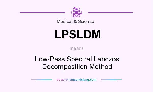 What does LPSLDM mean? It stands for Low-Pass Spectral Lanczos Decomposition Method