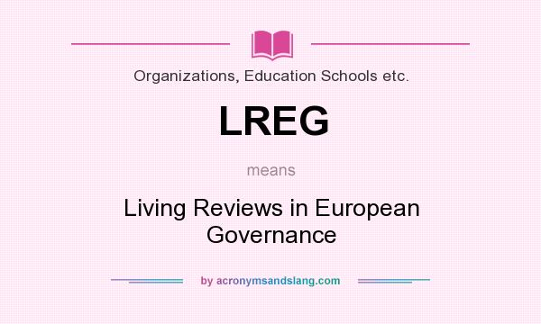 What does LREG mean? It stands for Living Reviews in European Governance