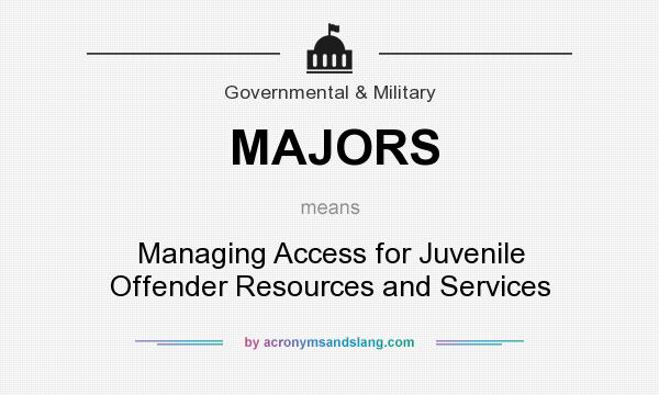 What does MAJORS mean? It stands for Managing Access for Juvenile Offender Resources and Services