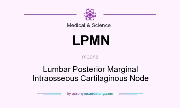 What does LPMN mean? It stands for Lumbar Posterior Marginal Intraosseous Cartilaginous Node