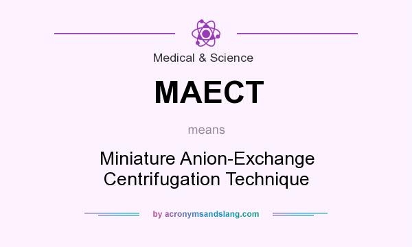 What does MAECT mean? It stands for Miniature Anion-Exchange Centrifugation Technique