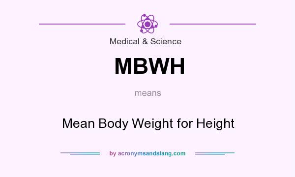 What does MBWH mean? It stands for Mean Body Weight for Height