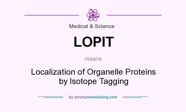 What does LOPIT mean? It stands for Localization of Organelle Proteins by Isotope Tagging
