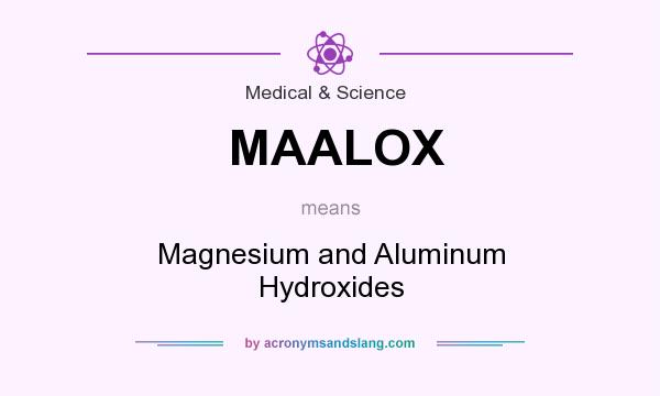 What does MAALOX mean? It stands for Magnesium and Aluminum Hydroxides