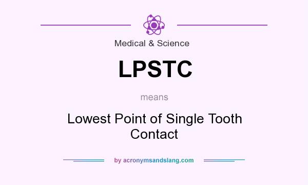 What does LPSTC mean? It stands for Lowest Point of Single Tooth Contact