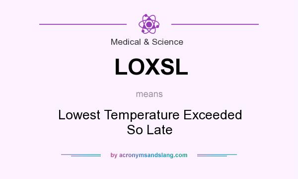 What does LOXSL mean? It stands for Lowest Temperature Exceeded So Late