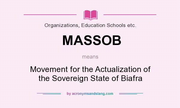 What does MASSOB mean? It stands for Movement for the Actualization of the Sovereign State of Biafra