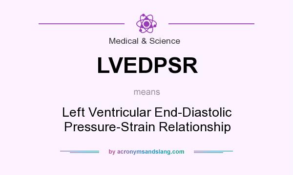 What does LVEDPSR mean? It stands for Left Ventricular End-Diastolic Pressure-Strain Relationship