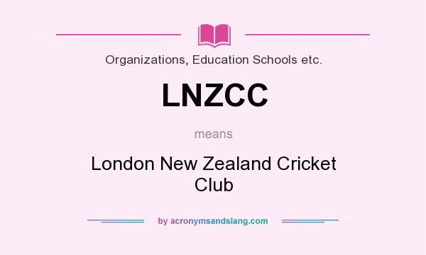 What does LNZCC mean? It stands for London New Zealand Cricket Club