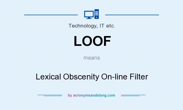 What does LOOF mean? It stands for Lexical Obscenity On-line Filter