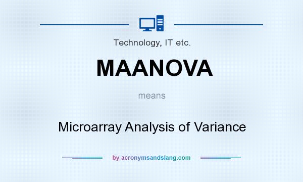 What does MAANOVA mean? It stands for Microarray Analysis of Variance