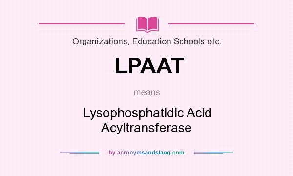 What does LPAAT mean? It stands for Lysophosphatidic Acid Acyltransferase