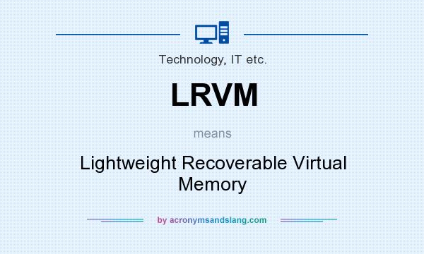 What does LRVM mean? It stands for Lightweight Recoverable Virtual Memory