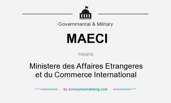 What does MAECI mean? It stands for Ministere des Affaires Etrangeres et du Commerce International