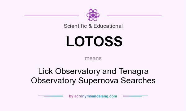 What does LOTOSS mean? It stands for Lick Observatory and Tenagra Observatory Supernova Searches