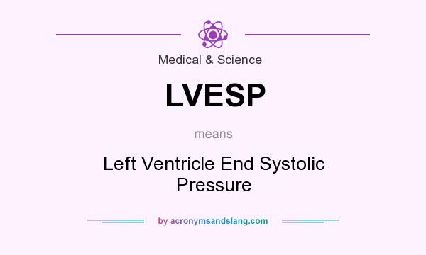 What does LVESP mean? It stands for Left Ventricle End Systolic Pressure