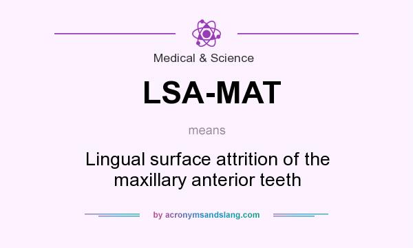 What does LSA-MAT mean? It stands for Lingual surface attrition of the maxillary anterior teeth